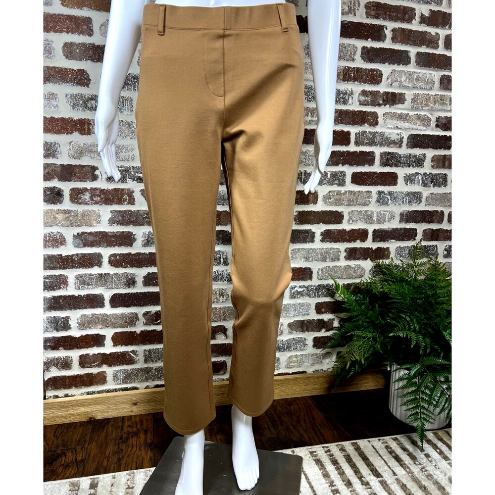 Quince Ultra Stretch Ponte Straight Leg Pant Roasted Pecan Color Women's Size MP